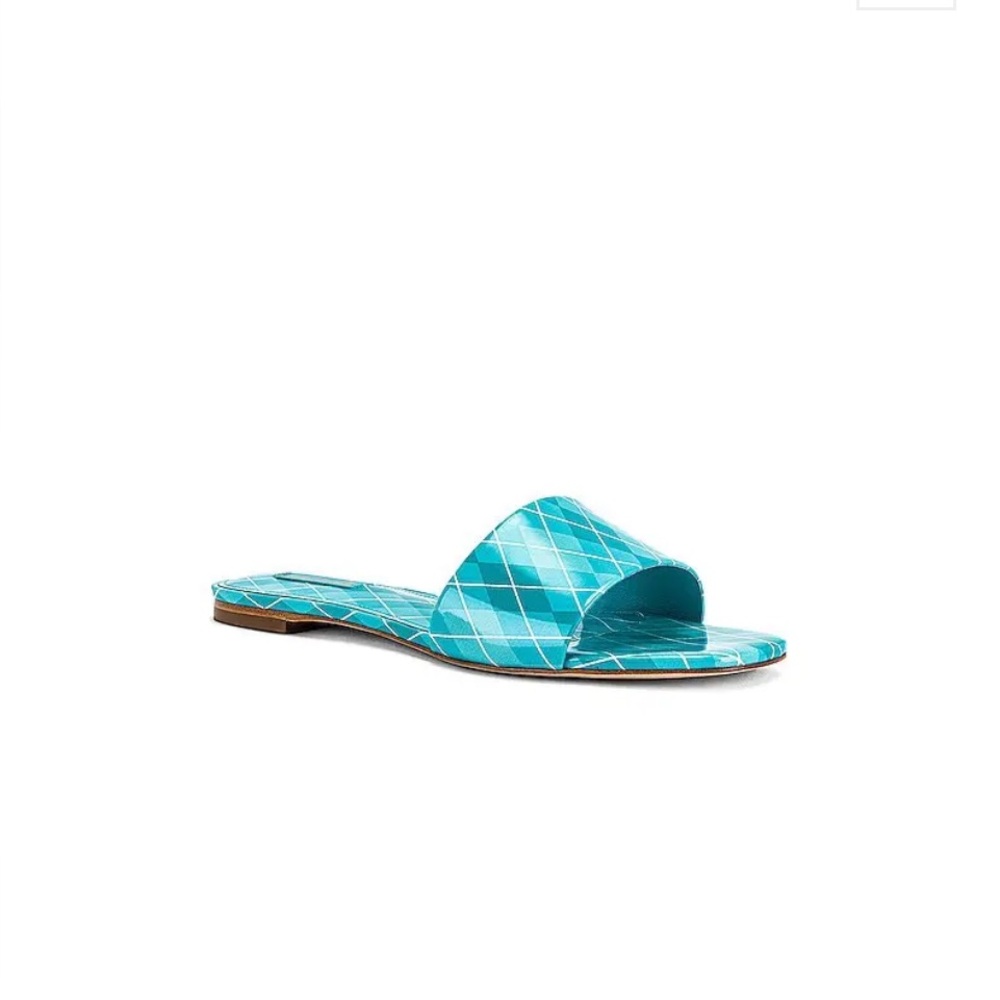 NWOB Larroude Ivy Slide in Teal Size 8.5  Original Price $190